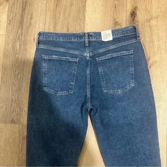 Agolde Merrel Mid-Rise Straight Leg Medium/Dark Wash Denim Jeans Size 31 NWT - Picture 8 of 9